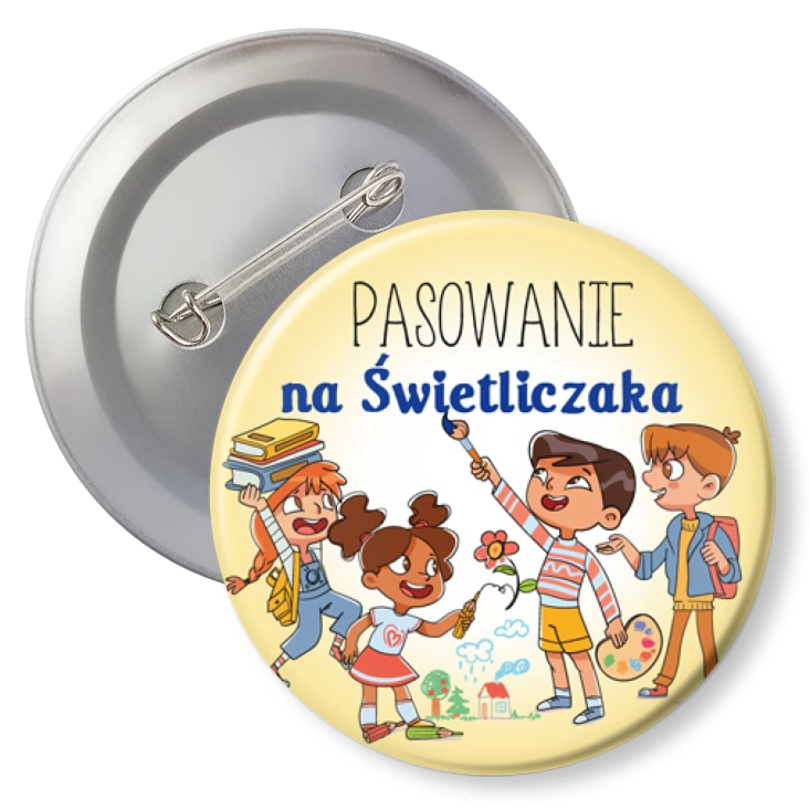 przypinka z agrafką Pasowanie na Świetliczaka