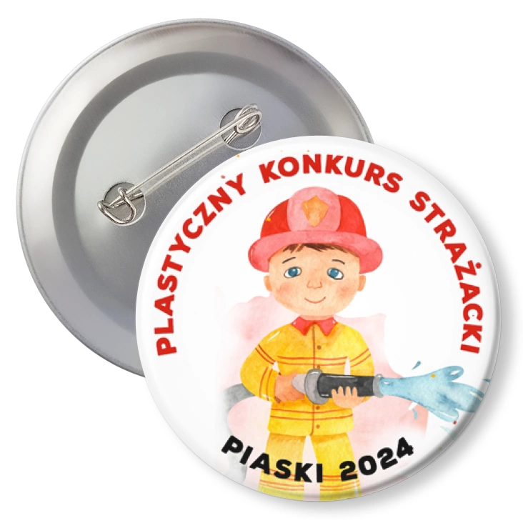 przypinka z agrafką Plastyczny Konkurs Strażacki Piaski 2024