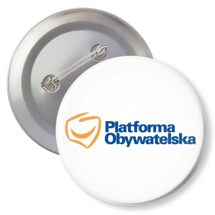 przypinka z agrafką Platforma Obywatelska PO