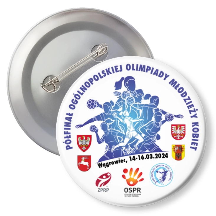 przypinka agrafka Półfinał Ogólnopolskiej Olimpiady Młodzieży Kobiet 2024
