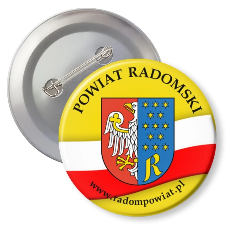 przypinka z agrafką Powiat Radomski