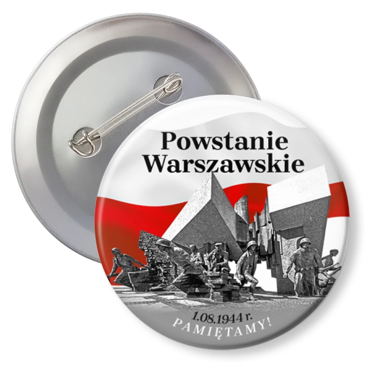 przypinka z agrafką Powstanie Warszawskie Pomnik