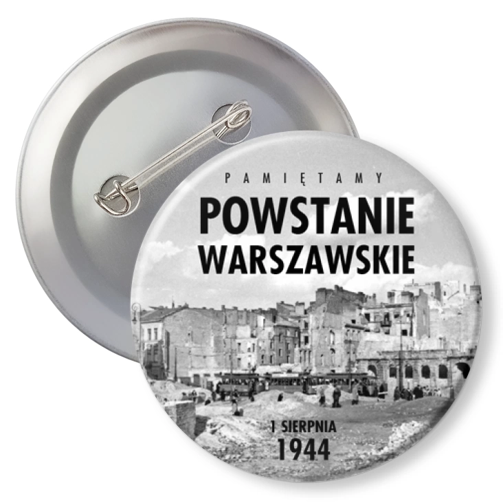 przypinka z agrafką Powstanie Warszawskie stare zdjęcie