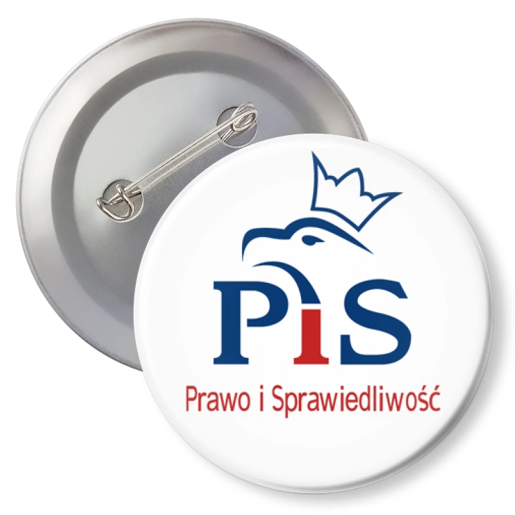 przypinka z agrafką Prawo i Sprawiedliwość PiS