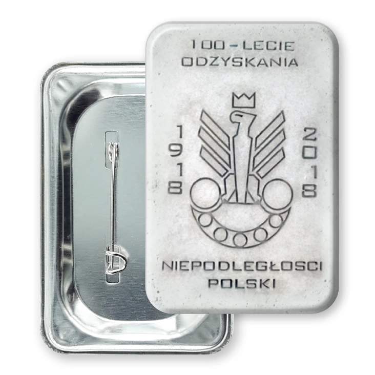 przypinka prostokąt 100-lecie Odzyskania Niepodległości