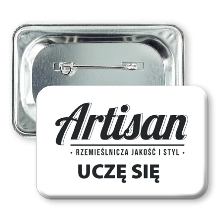 przypinka prostokąt agrafka Artisan - uczę się