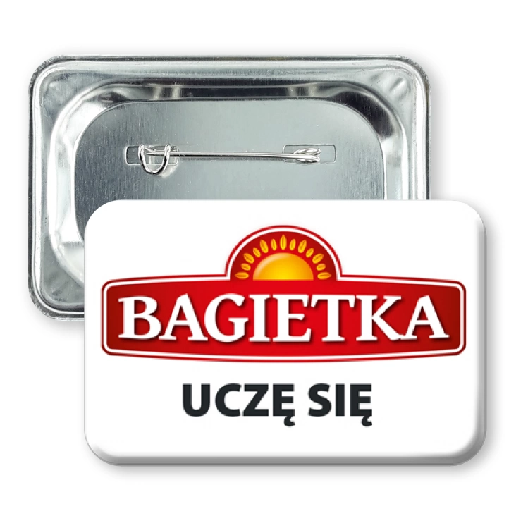 przypinka prostokąt agrafka Bagietka - uczę się