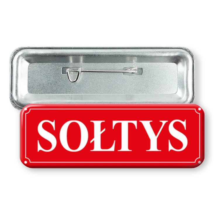 przypinka prostokątIdentyfikator Sołtys