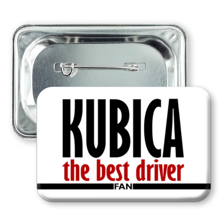 przypinka prostokąt agrafka Kubica the best driver