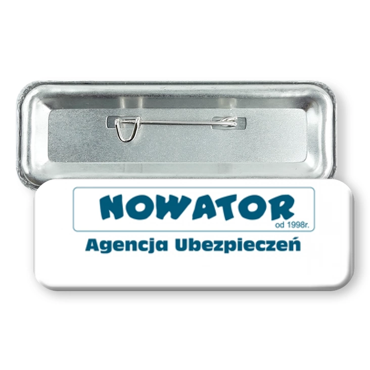 przypinka prostokąt agrafka Nowator