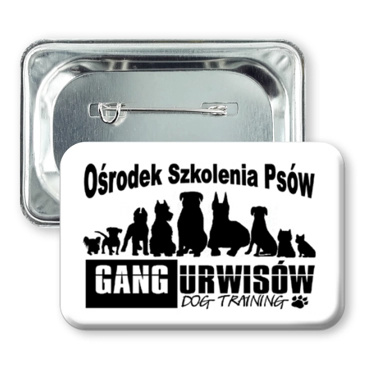 przypinka prostokąt Ośrodek Szkolenia Psów Gang Urwisów