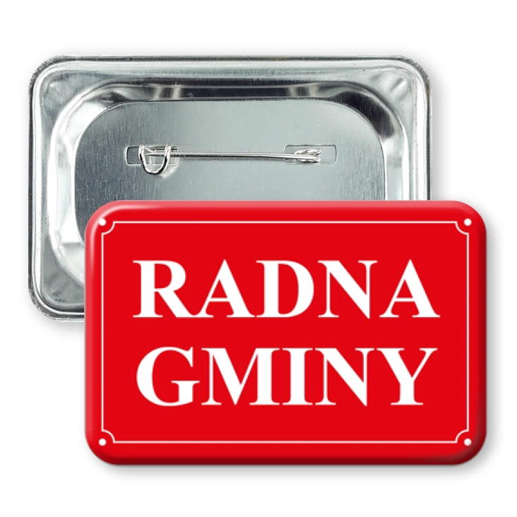 przypinka prostokątPlakietka Radna Gminy