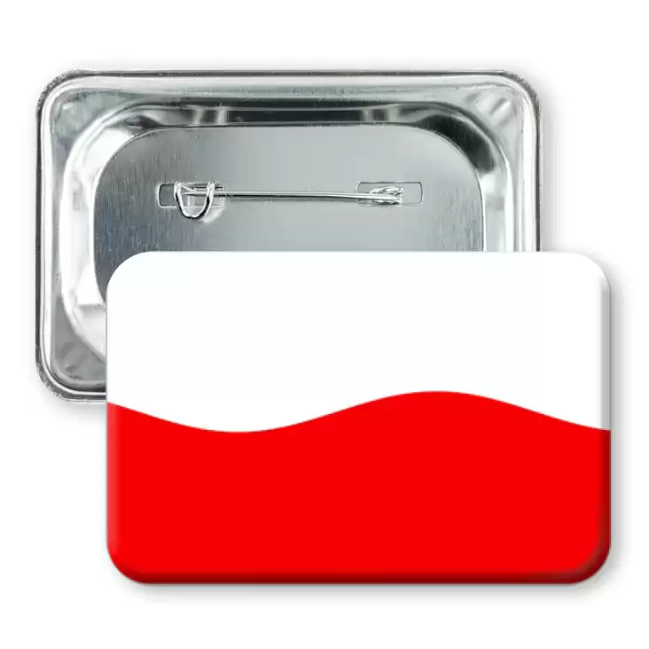Przypinka prostokątna normalna - Polska flaga