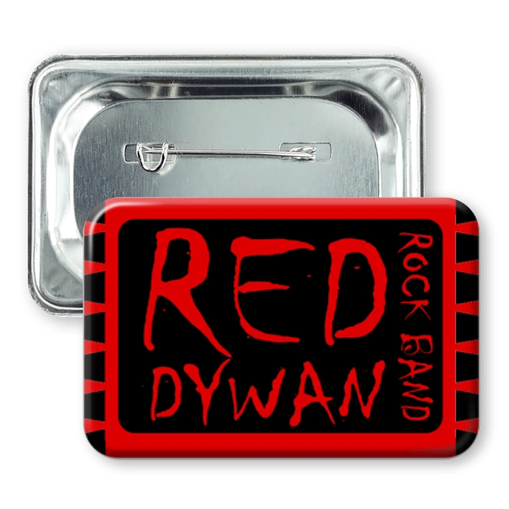 przypinka prostokąt agrafka Red Dywan