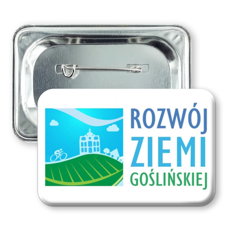przypinka prostokąt agrafka Rozwój Ziemi Goślińskiej
