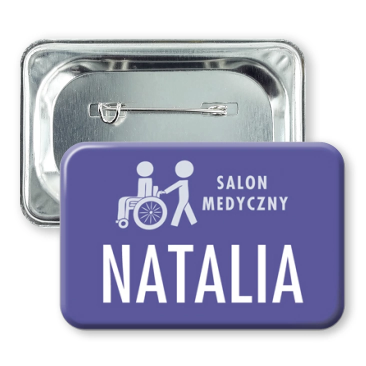 przypinka prostokąt agrafka Salon medyczny