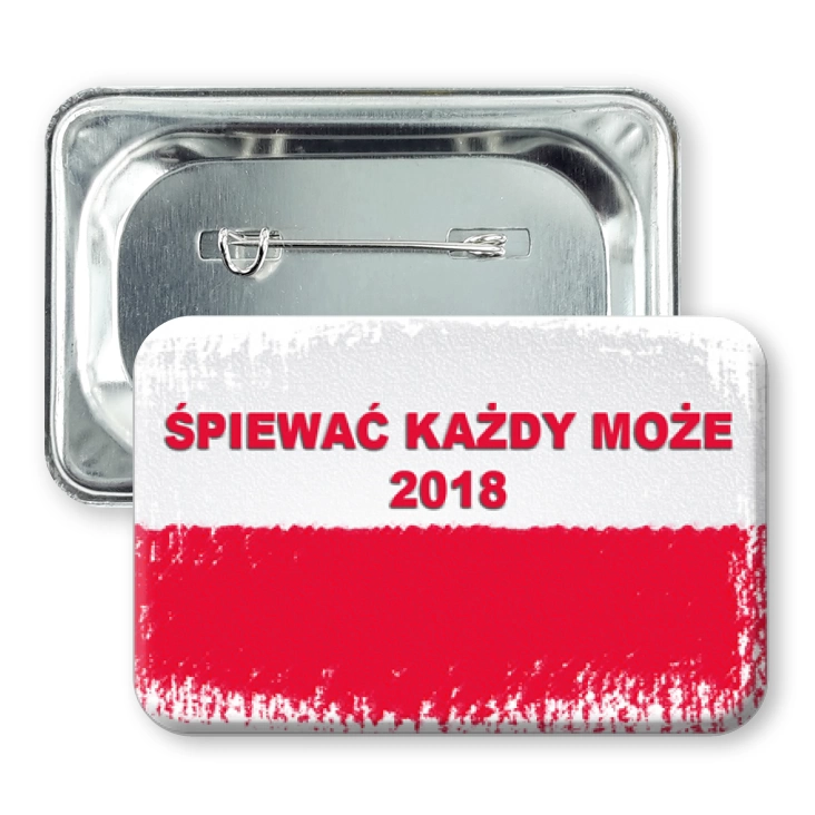 przypinka prostokąt agrafka Śpiewać Każdy Może 2018