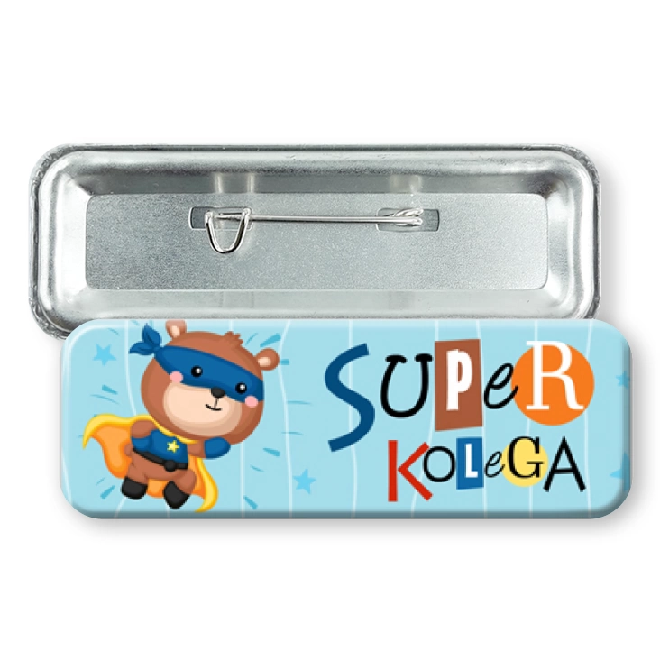 przypinka prostokątSuper kolega latający