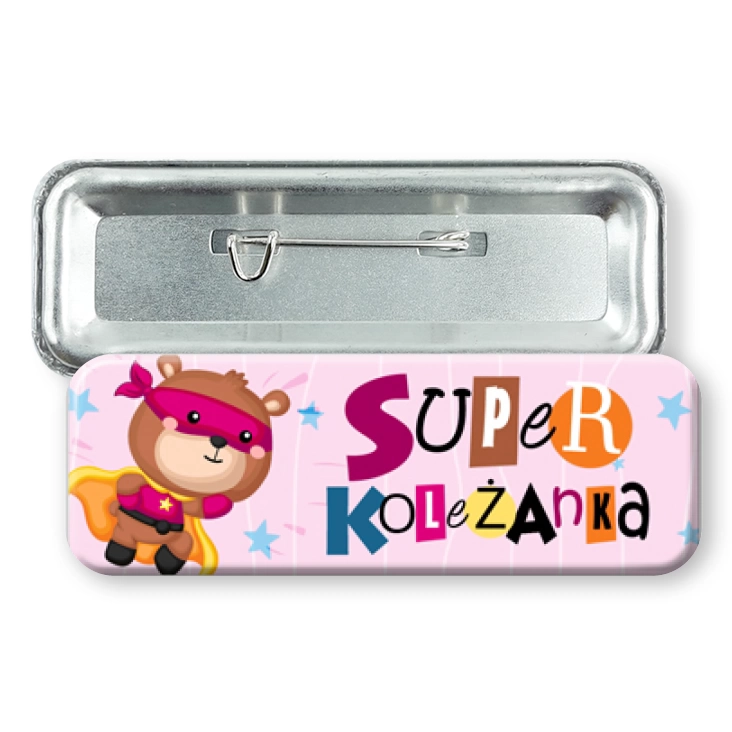 przypinka prostokątSuper koleżanka latająca