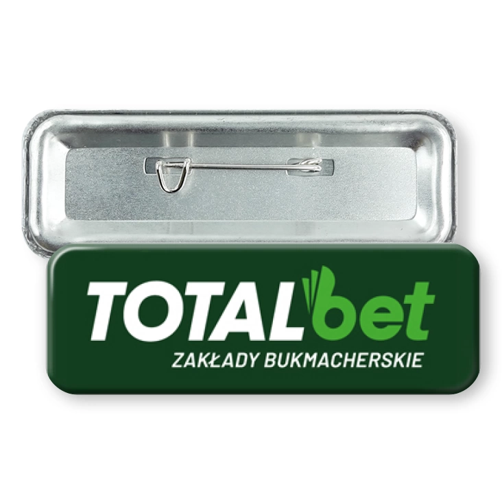 przypinka prostokąt agrafka TOTALbet