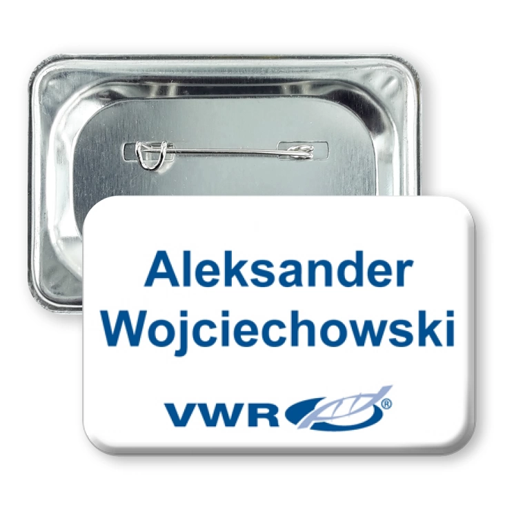 przypinka prostokąt agrafka VWR