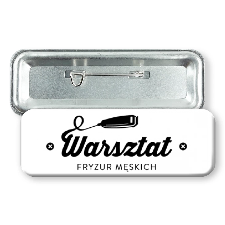 przypinka prostokąt agrafka Warsztat Fryzur Męskich