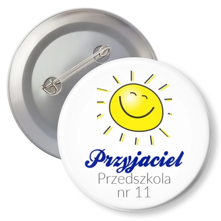 przypinka z agrafką Przyjaciel Przedszkola nr 11 w Tarnowskich Górach