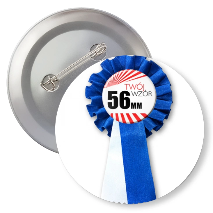przypinkaPrzypinka 56mm kotylion biało-granatowy Twój wzór