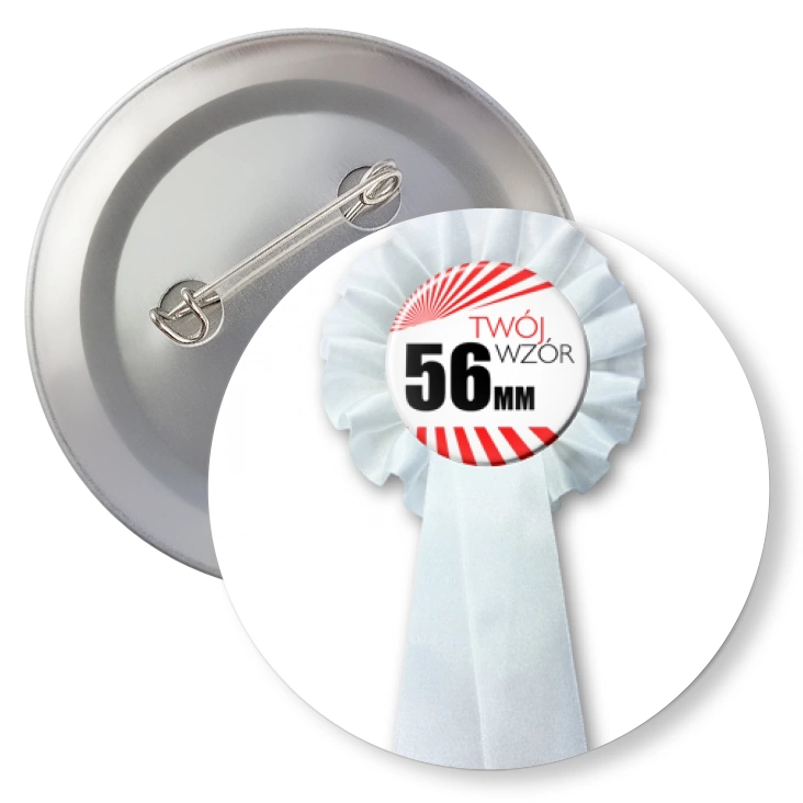 przypinkaPrzypinka 56mm kotylion biały Twój wzór