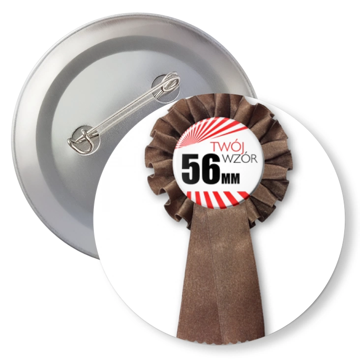 przypinkaPrzypinka 56mm kotylion brązowy Twój wzór