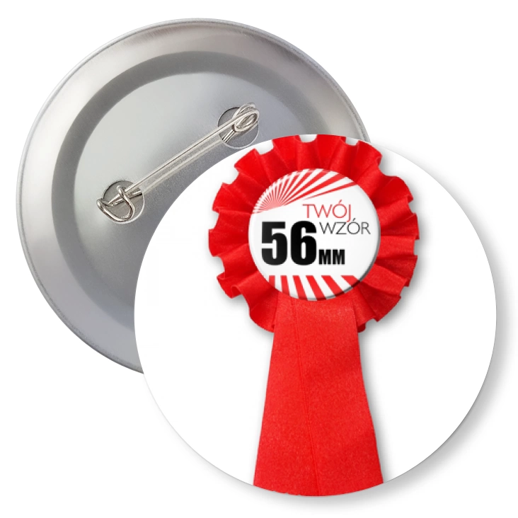 przypinkaPrzypinka 56mm kotylion czerwony Twój wzór