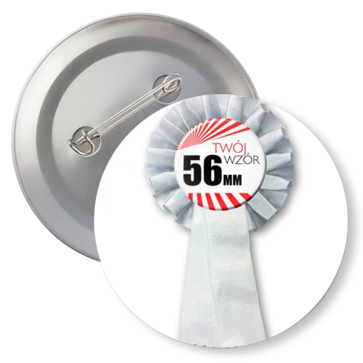 przypinkaPrzypinka 56mm kotylion srebrny Twój wzór