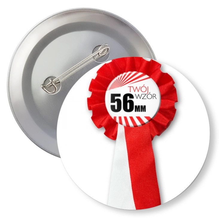 przypinkaPrzypinka 56mm kotylion biało-czerwony Twój wzór