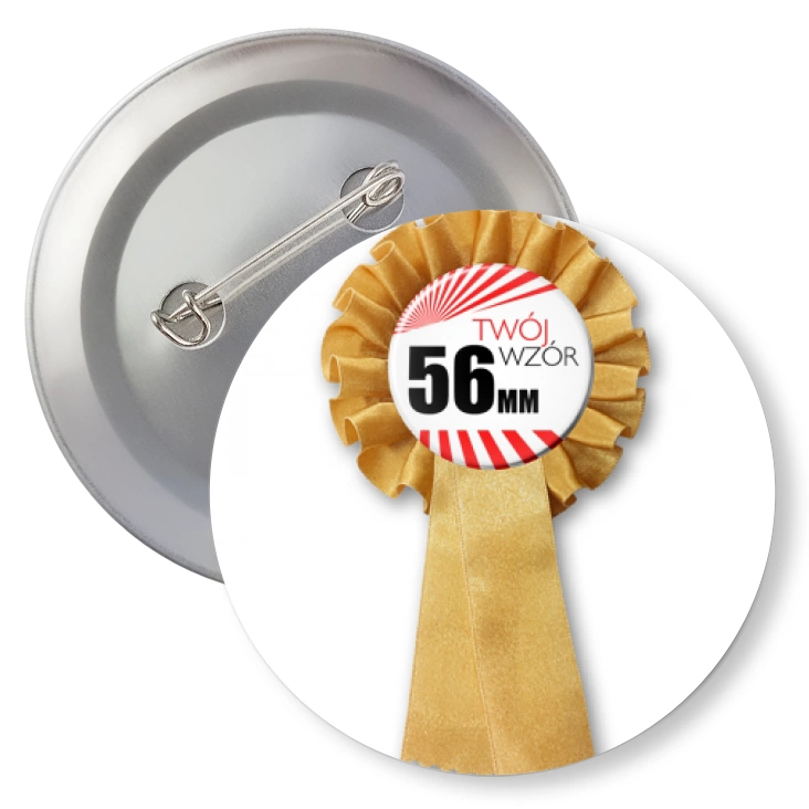 przypinkaPrzypinka 56mm kotylion złoty Twój wzór