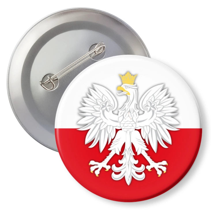 przypinkaGodło - Orzeł na tle biało-czerwonym