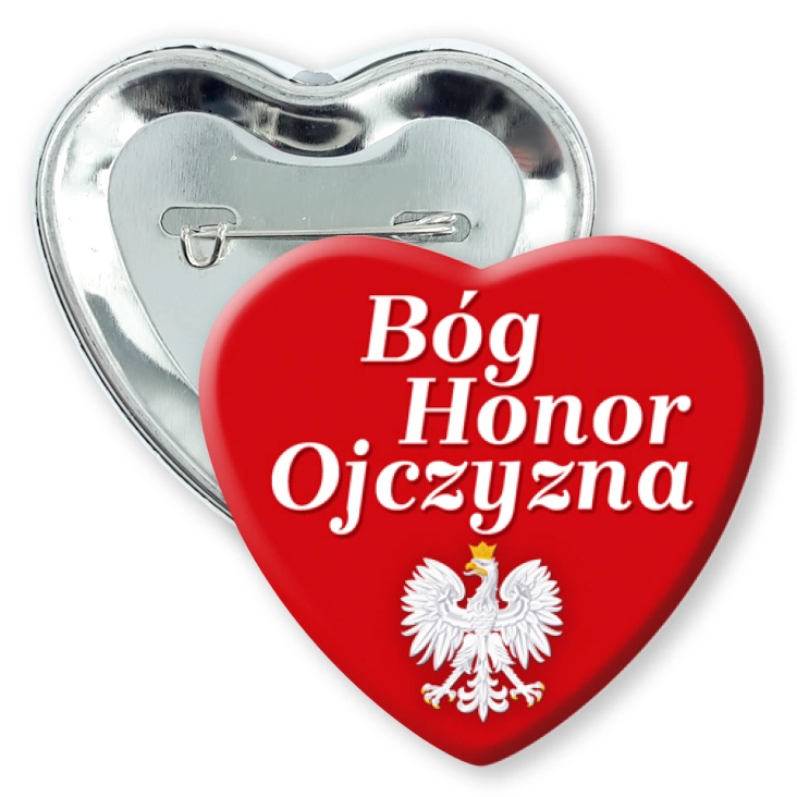 przypinka serce Bóg Honor Ojczyzna z orłem