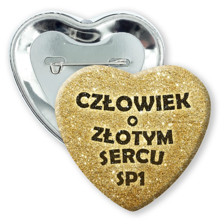 przypinka serceCzłowiek o złoty sercu SP1