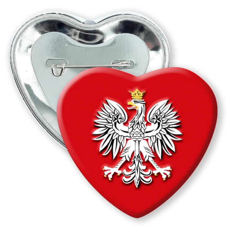 przypinka serceOrzeł biały w sercu