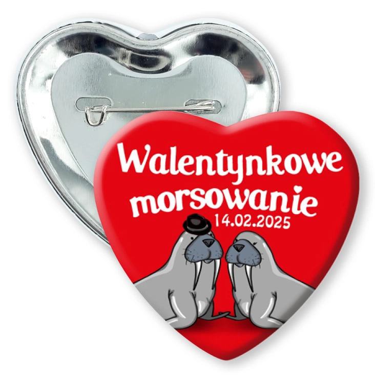 przypinka serce Walentynkowe morsowanie serce