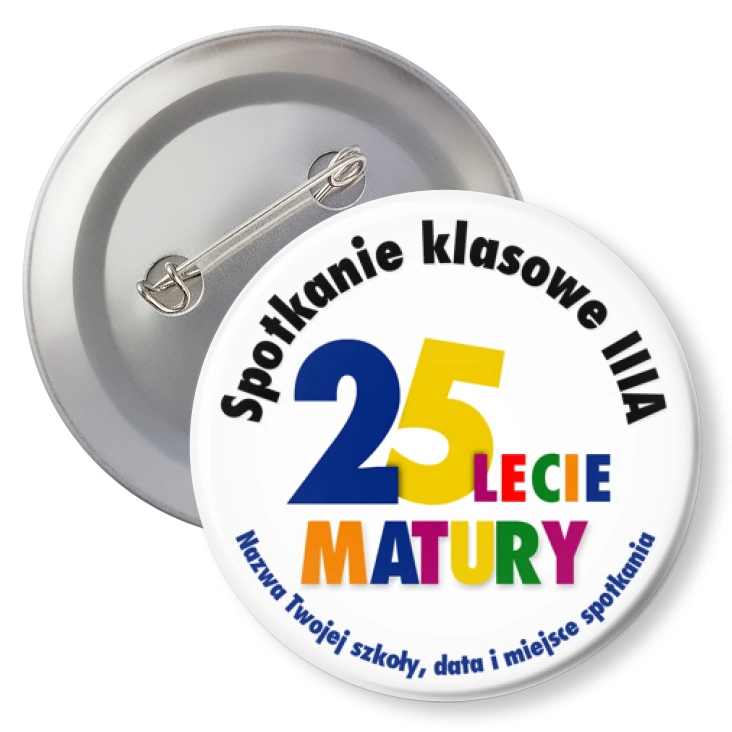 przypinka z agrafką Spotkanie klasowe po maturze