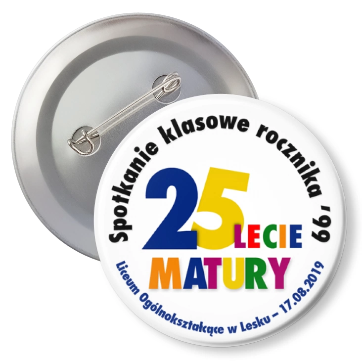 przypinka z agrafką Spotkanie rocznika 99