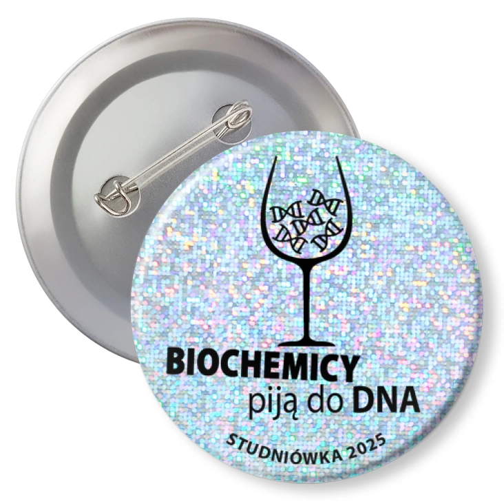 przypinka brokatStudniówka brokatowa biochemicy