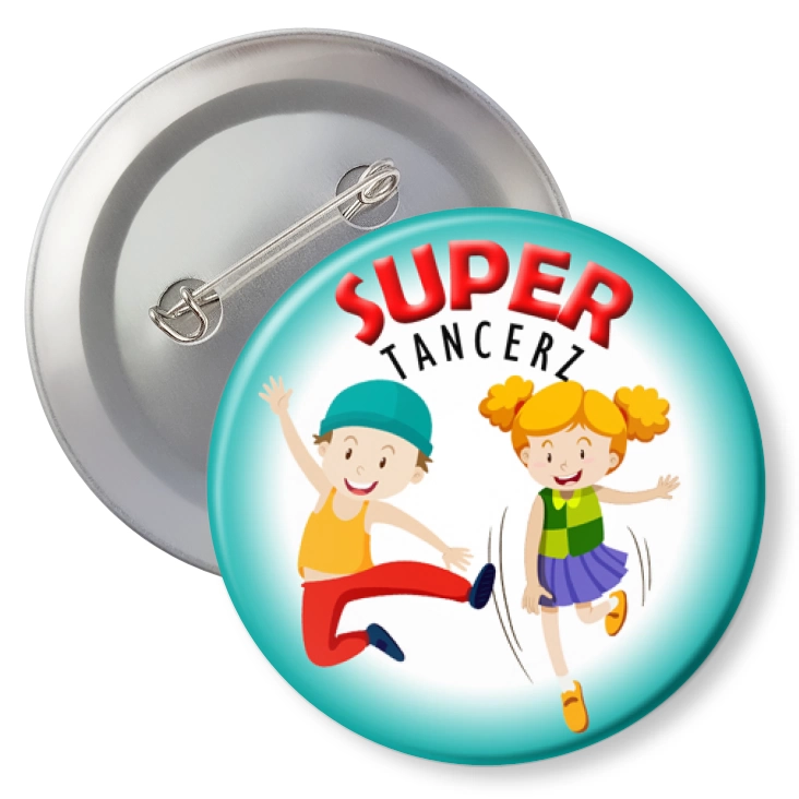 przypinkaSuper tancerz na turkusowym tle