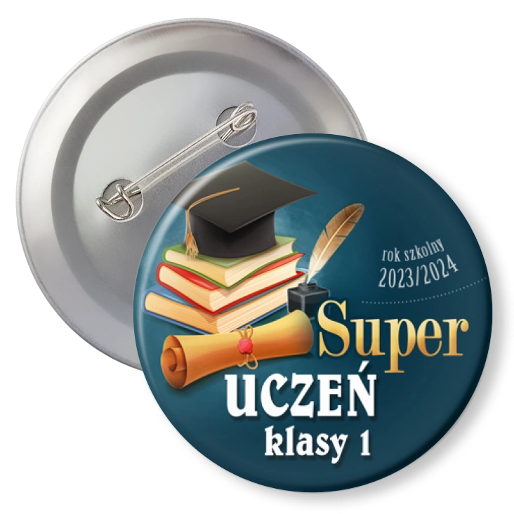 przypinka z agrafką Super uczeń klasy 1