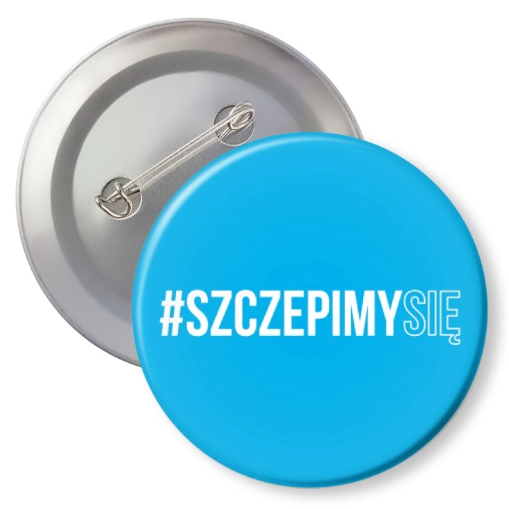 przypinkaSzczepimy się niebieskie tło