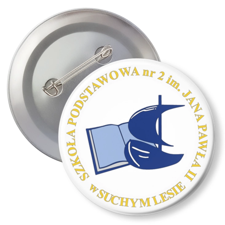 przypinka z agrafką Szkoła Podstawowa nr 2 w Suchym Lesie