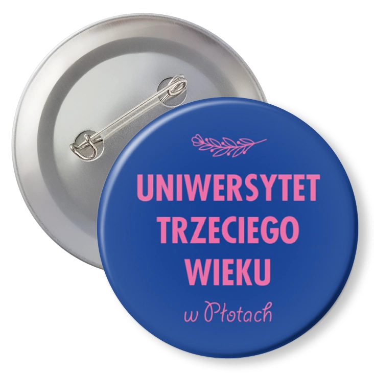 przypinka z agrafką Uniwersytet Trzeciego Wieku w Płotach
