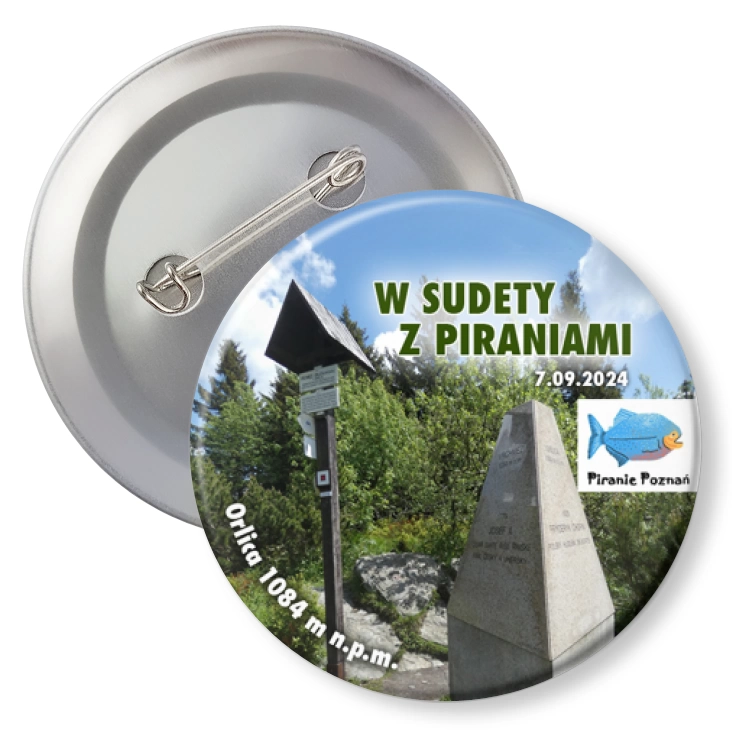 przypinka z agrafką W sudety z piraniami