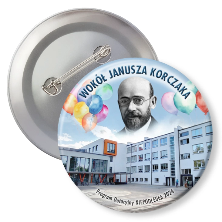 przypinka z agrafką Wokół Janusza Korczaka