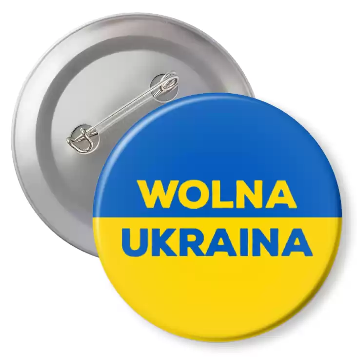 Przypinka okrągła z agrafką - Wolna Ukraina